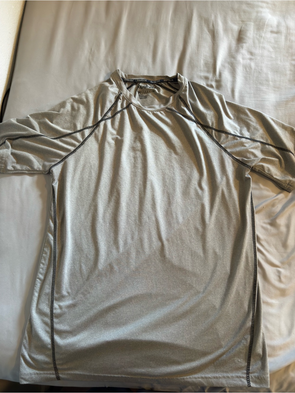 Reebok Men’s Light Gray Short-Sleeve Swim Rash Guard